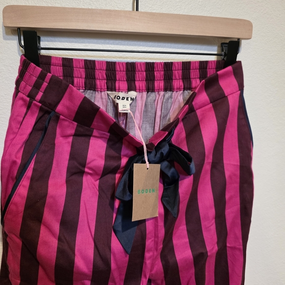 Boden Fuchsia and Maroon Striped Pajama Set - Picture 7 of 9